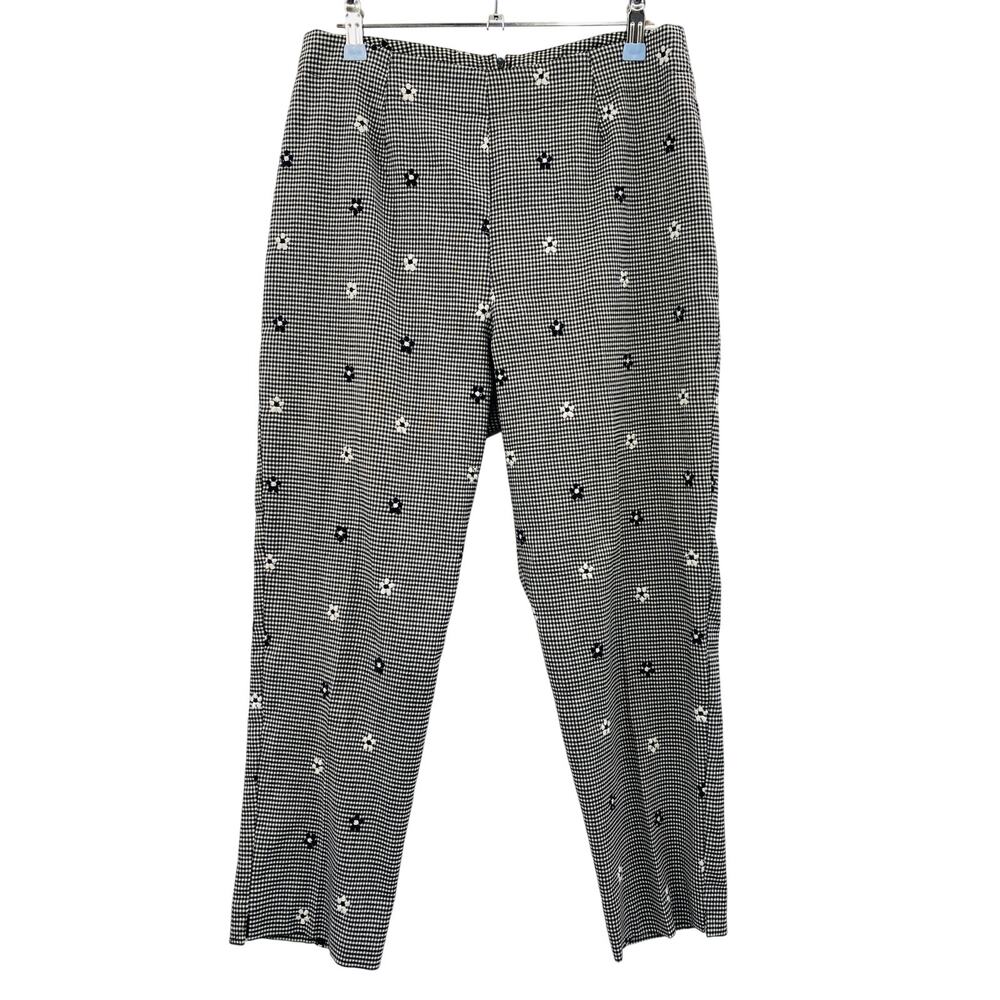 Y2K Cache gingham floral embroidered capri pants